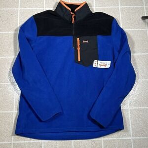 New Le Tigre Sweatshirt Mens Large Blue Quarter Zip‎ 1/4 Tri Flex Fleece Jacket
